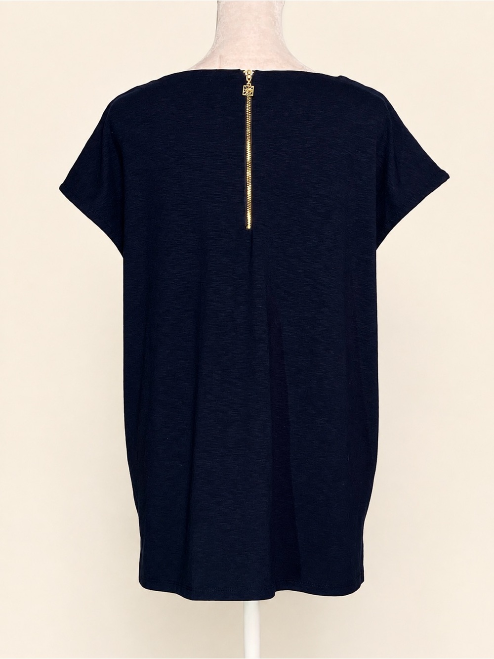 🖤✨ ANNE KLEIN NAVY BATEAU TRAPEZE TUNIC | GOLD ZIP | SIZE M
